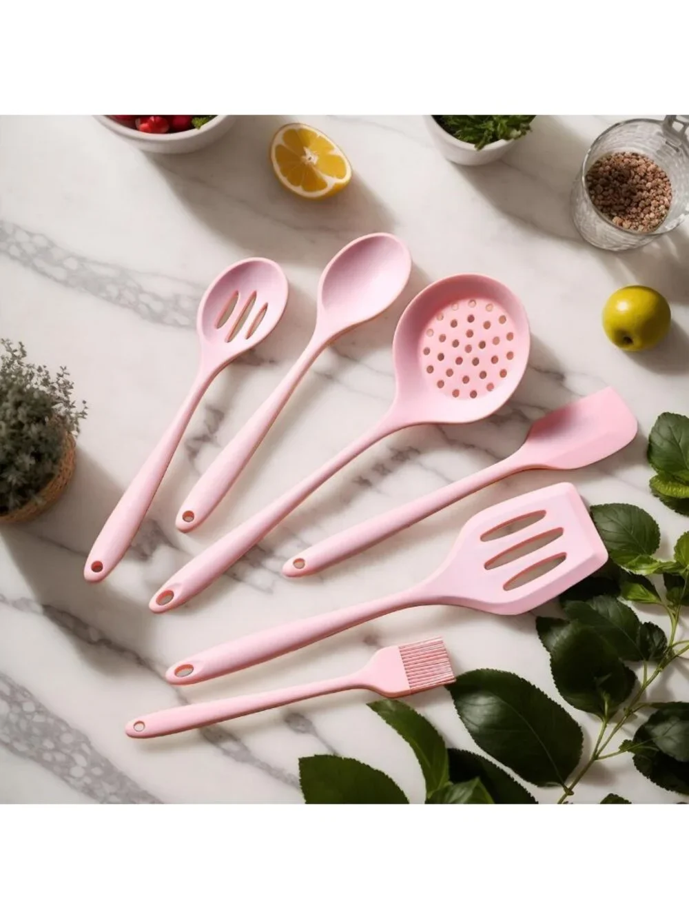 15-Piece Non-Toxic Silicone Kitchen Utensils Set, Heat Resistant & Dishwasher